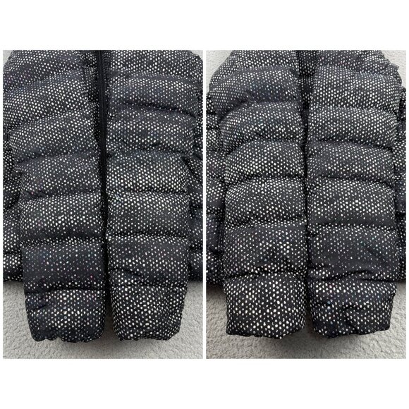 The North Face Jacket Women Small Black Polka Dot Gotham Down Puffer Coat Hooded - Picture 9 of 11